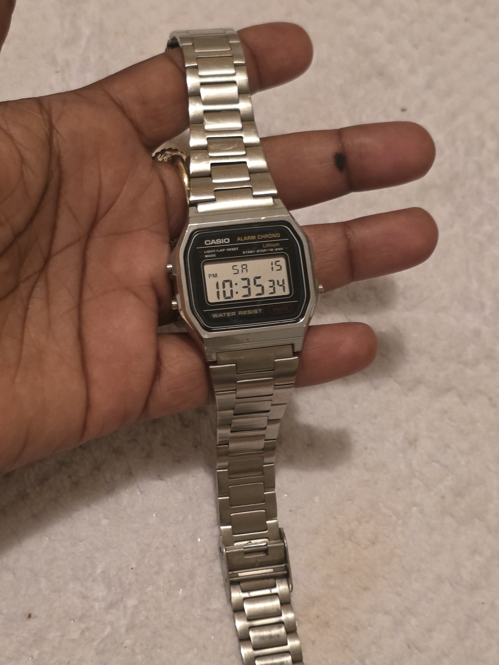 Casio Silver Digital Stainless Steel Watch - Classic Alarm Chrono